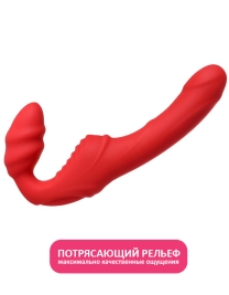 Страпон безремневой Black&Red с вибрацией